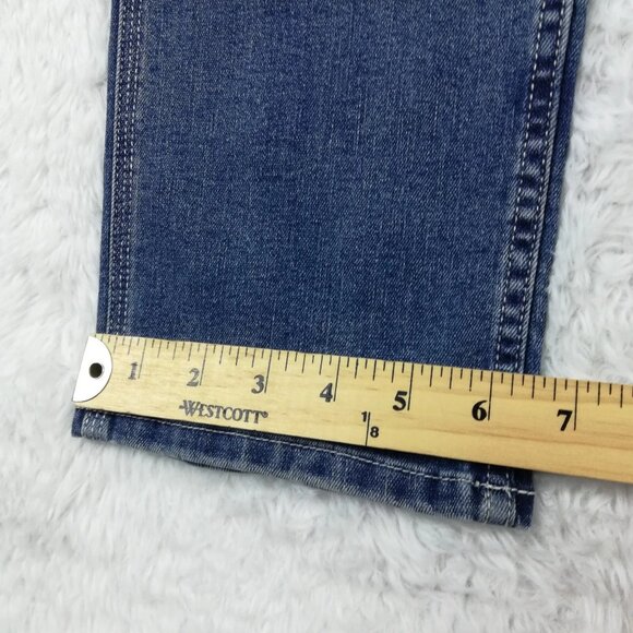 Women's Blue Mid-Rise Medium Wash Straight Jeans - Picture 9 of 9